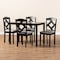 Baxton Studio Ruth Espresso Finished and Grey Upholstered 5-Piece Dining Set 149-8962-8026 - alternate 4